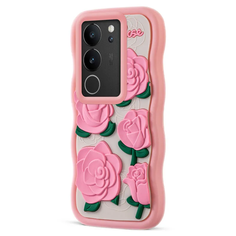 3D Soft Silicone Wave Edges Mobile Back Case For Vivo V29 5G