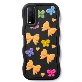 3D Soft Silicone Wave Edges Mobile Back Case For Vivo Y20 2021