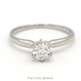 .59CT Round Cut Diamond Solitaire Engagement Ring in 14KT White Gold