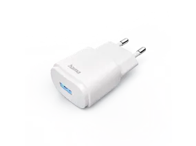 Adaptador enchufe - Hama 00201645, USB-A, 6W, Luz LED, Blanco