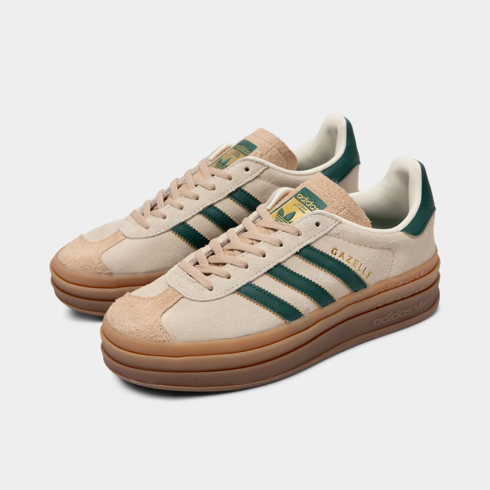 adidas Originals Women's Gazelle Bold Cream / White - Collegiate Green