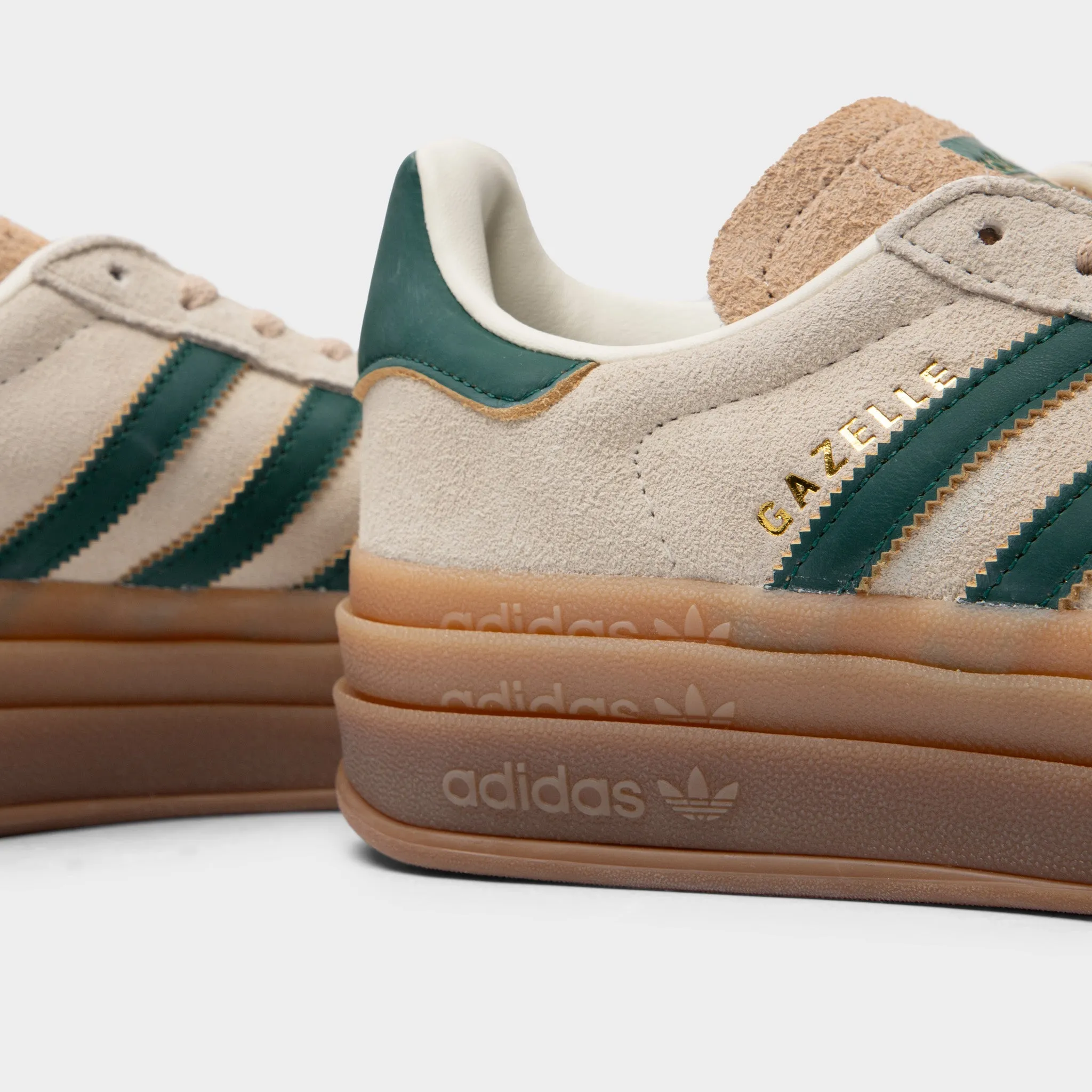 adidas Originals Women's Gazelle Bold Cream / White - Collegiate Green