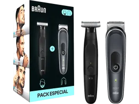 Afeitadora corporal - Braun Pack 2 en 1 BodyGroomer Series 5 BG5360   Recortadora Series X XT3100,  Para cara y cuerpo, Skinshield, Wet&dry