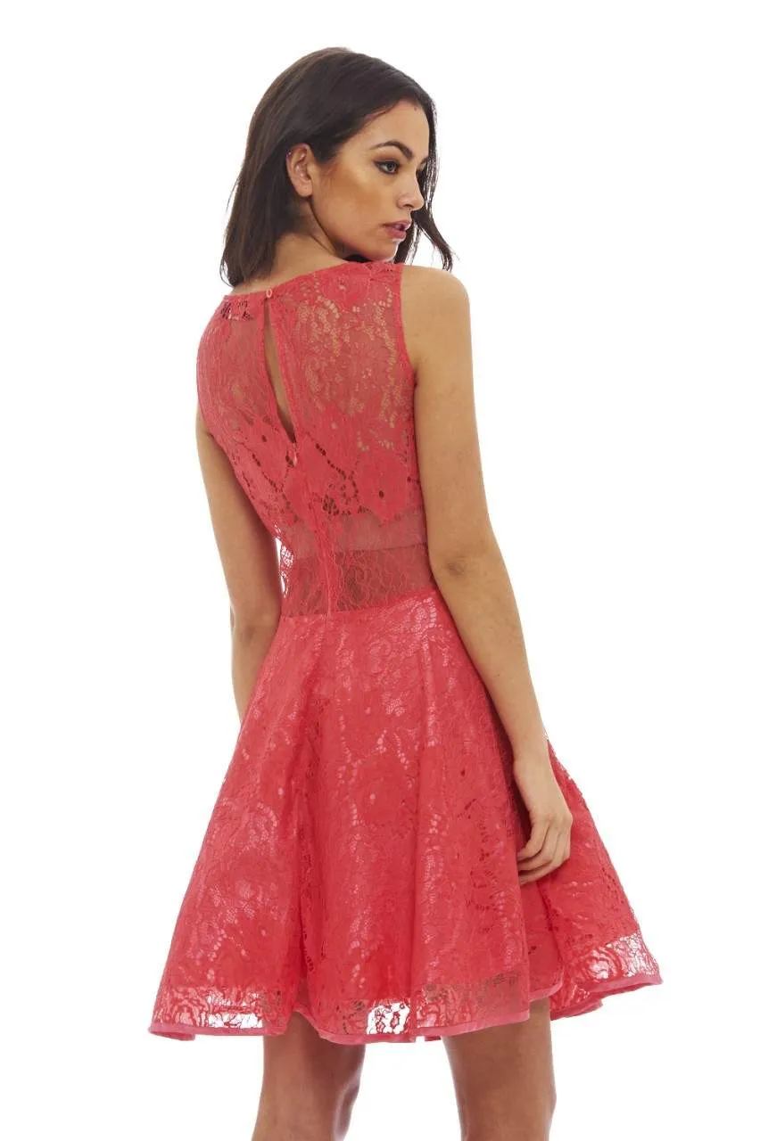 All-Over Lace Skater Dress