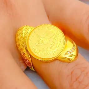 Artistic 21k Gold Coin Ring