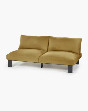 Bench two seater incl cushion indoor mustard