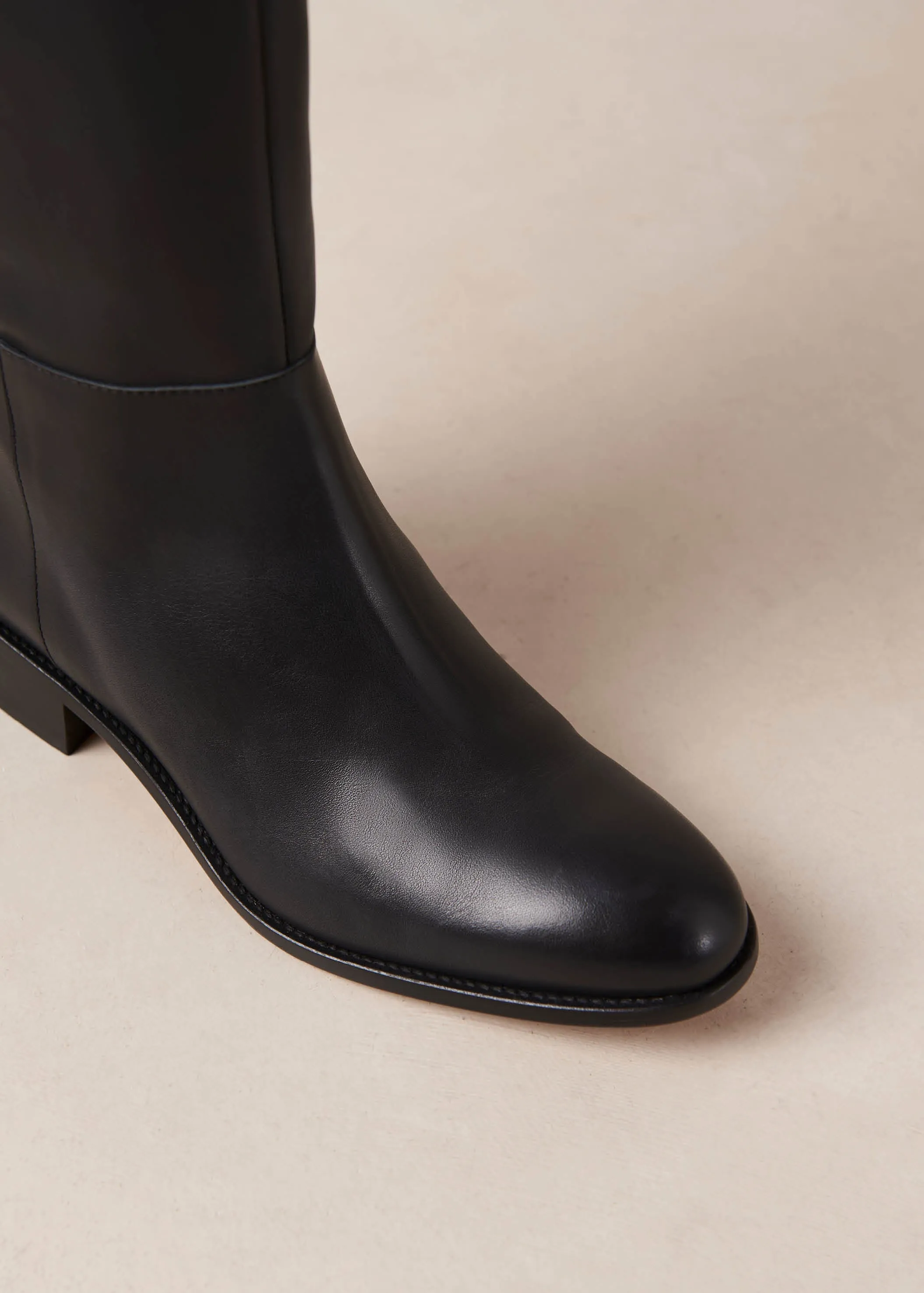 Billie Bicolor Black Burgundy Leather Boots