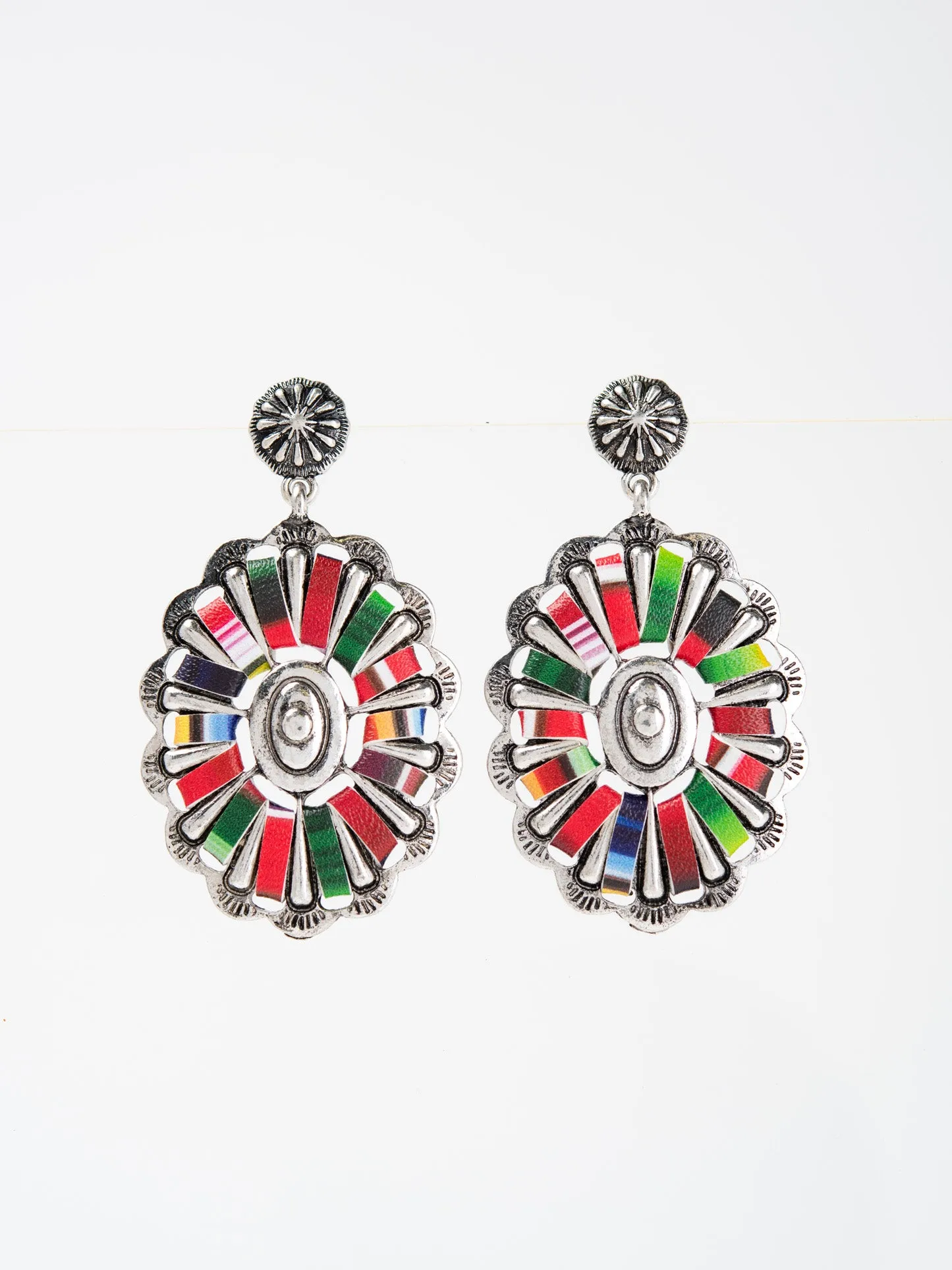 Bowie Western Wrapped Concho Drop Earrings