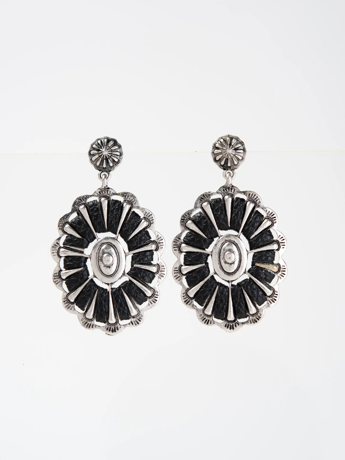 Bowie Western Wrapped Concho Drop Earrings