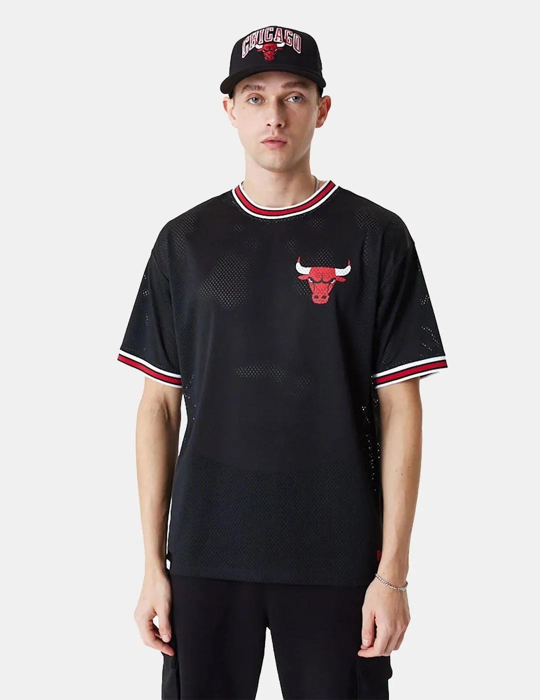 Camiseta New Era NBA Bulls Mesh Negro