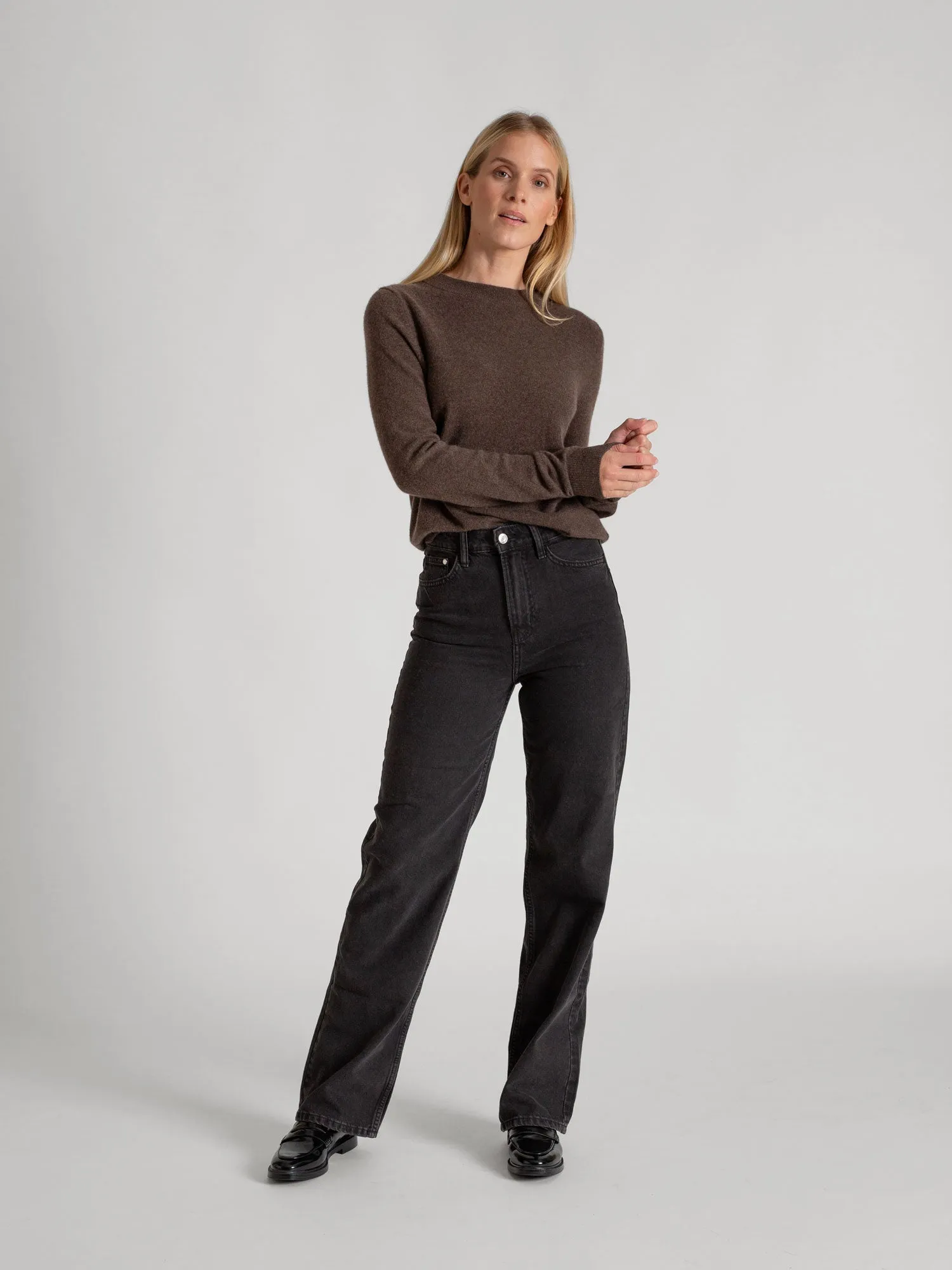 Cashmere sweater "Thora" - dark brown