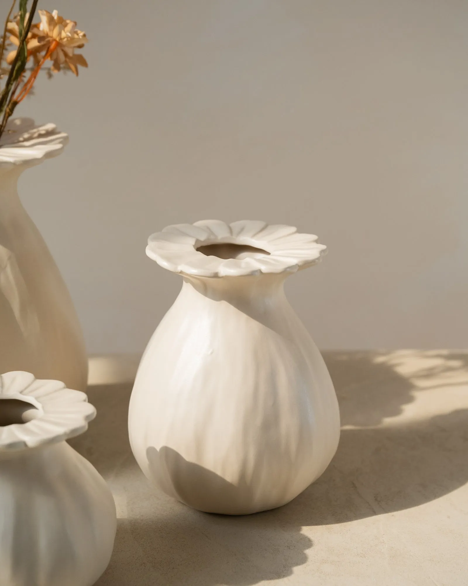 Deco Vase Rewa Poppy Cream