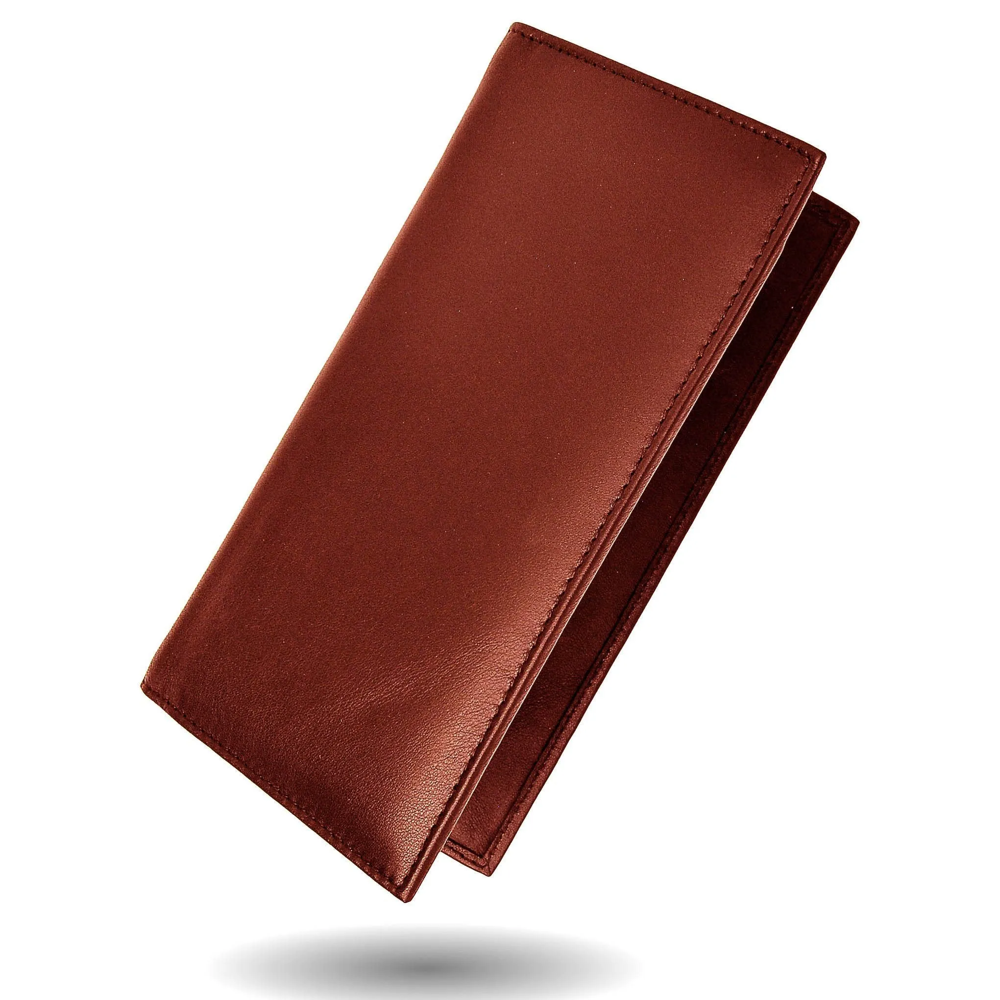 Deluxe RFID-Blocking Leather Check Book Holder - Tan