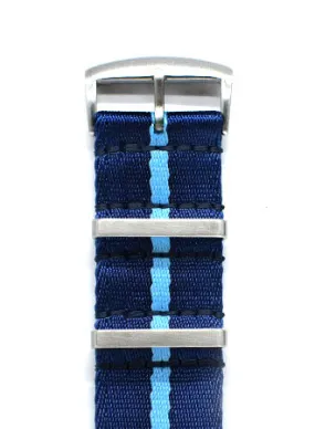 Double Blue Seatbelt Military Nylon Strap