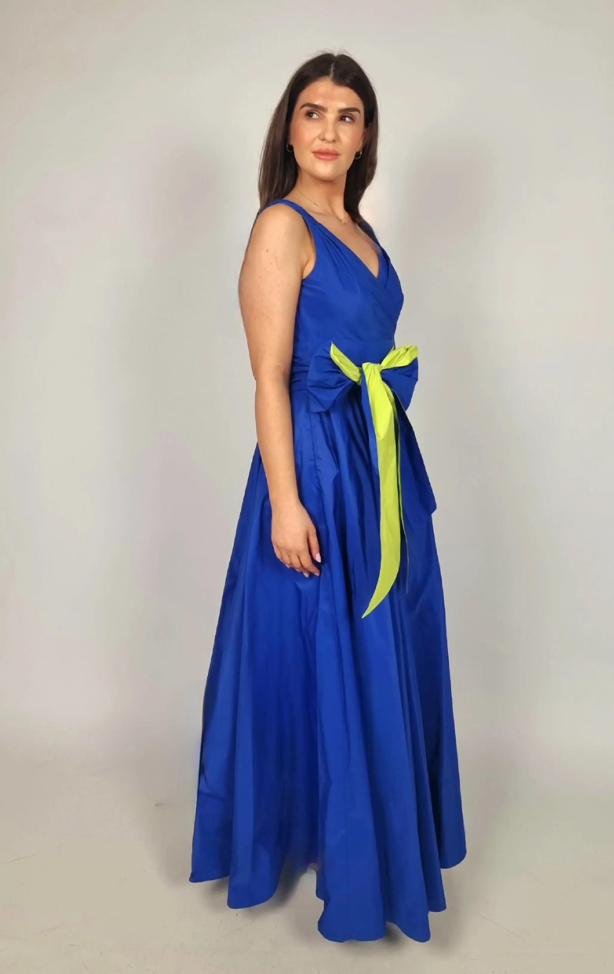 EDAS Tenerezza Cobalt Blue Taffeta Style Belted Dress