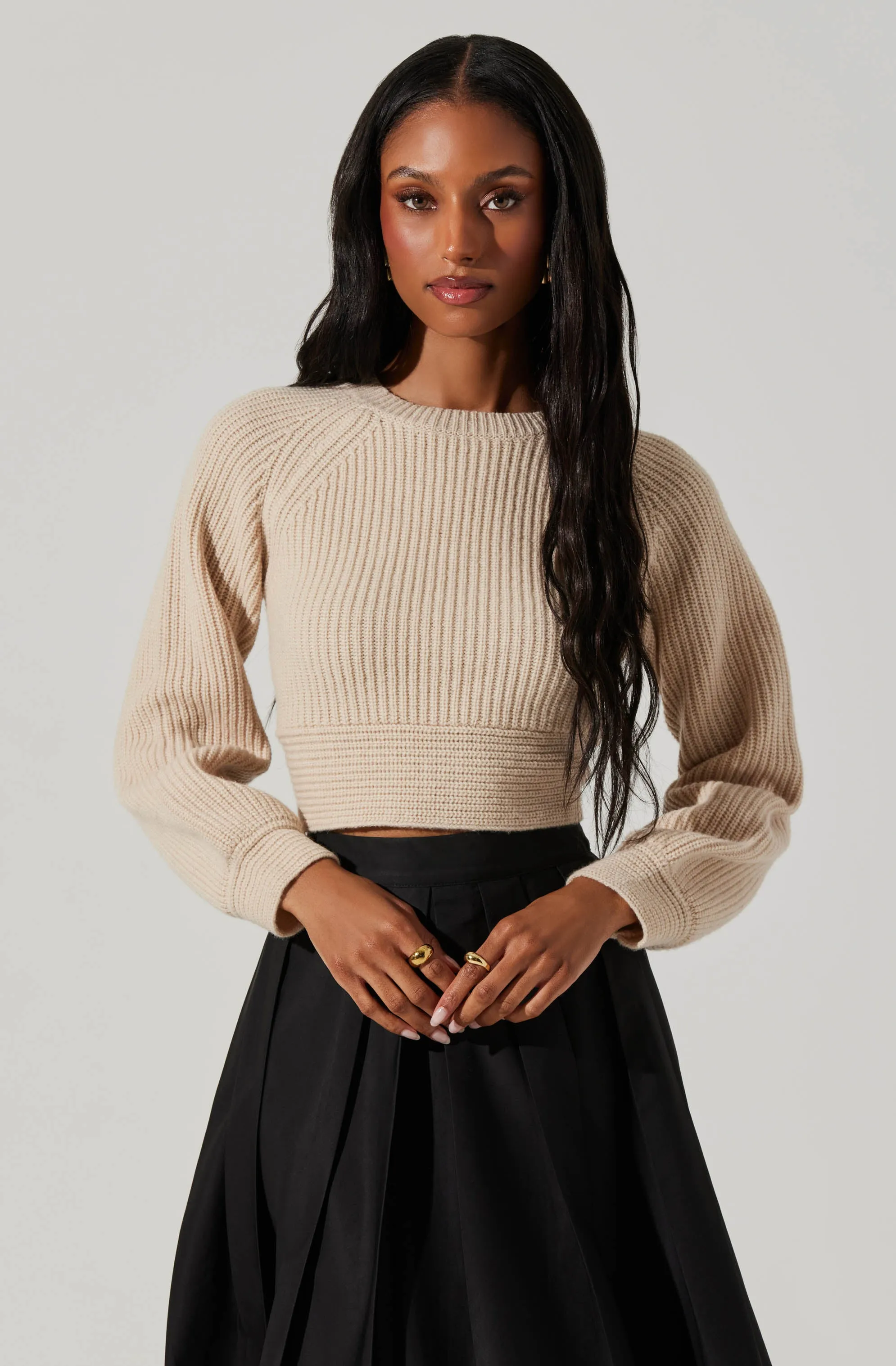 Eila Contrast Bow Back Sweater