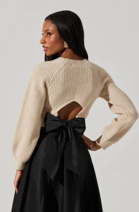 Eila Contrast Bow Back Sweater