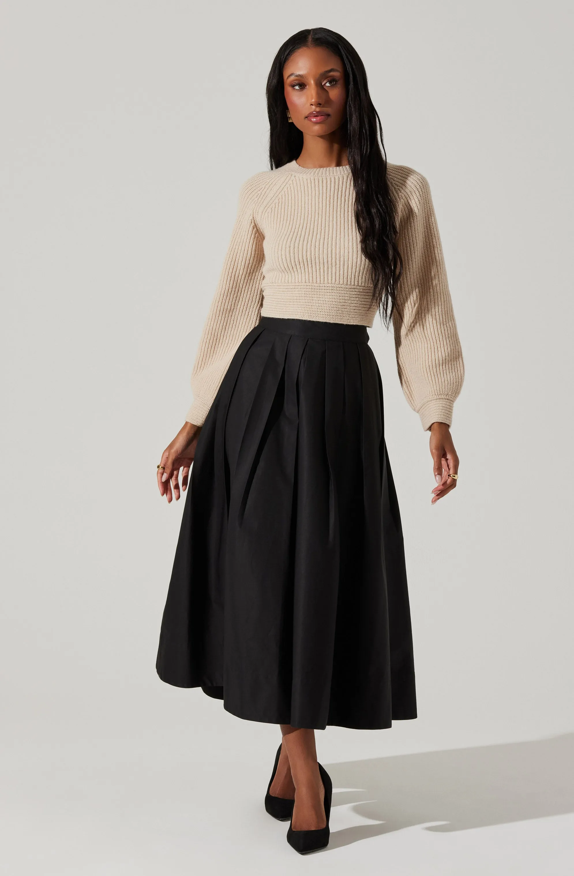 Eila Contrast Bow Back Sweater