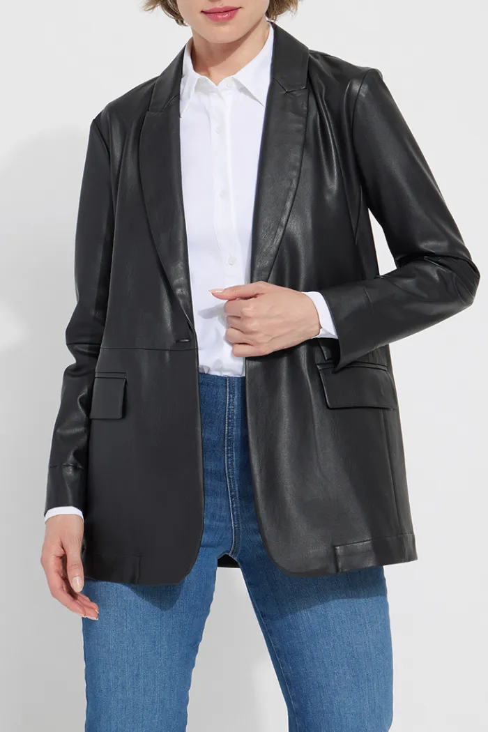 Eira Vegan Leather Blazer