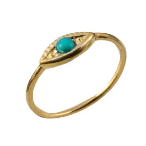 Evil Eye Ring - Turquoise Vermeil