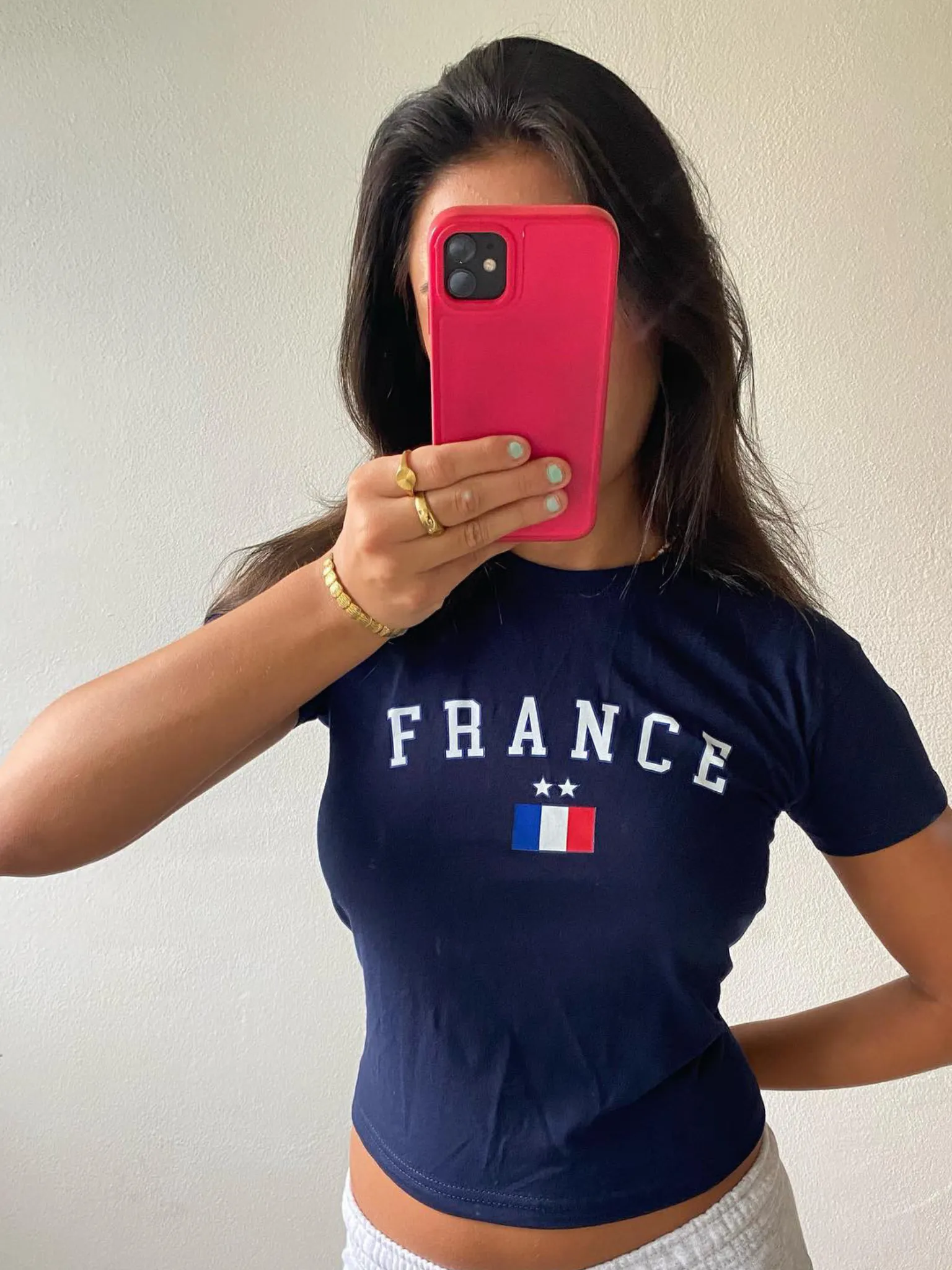 FRANCE, BABY TEE - NAVY