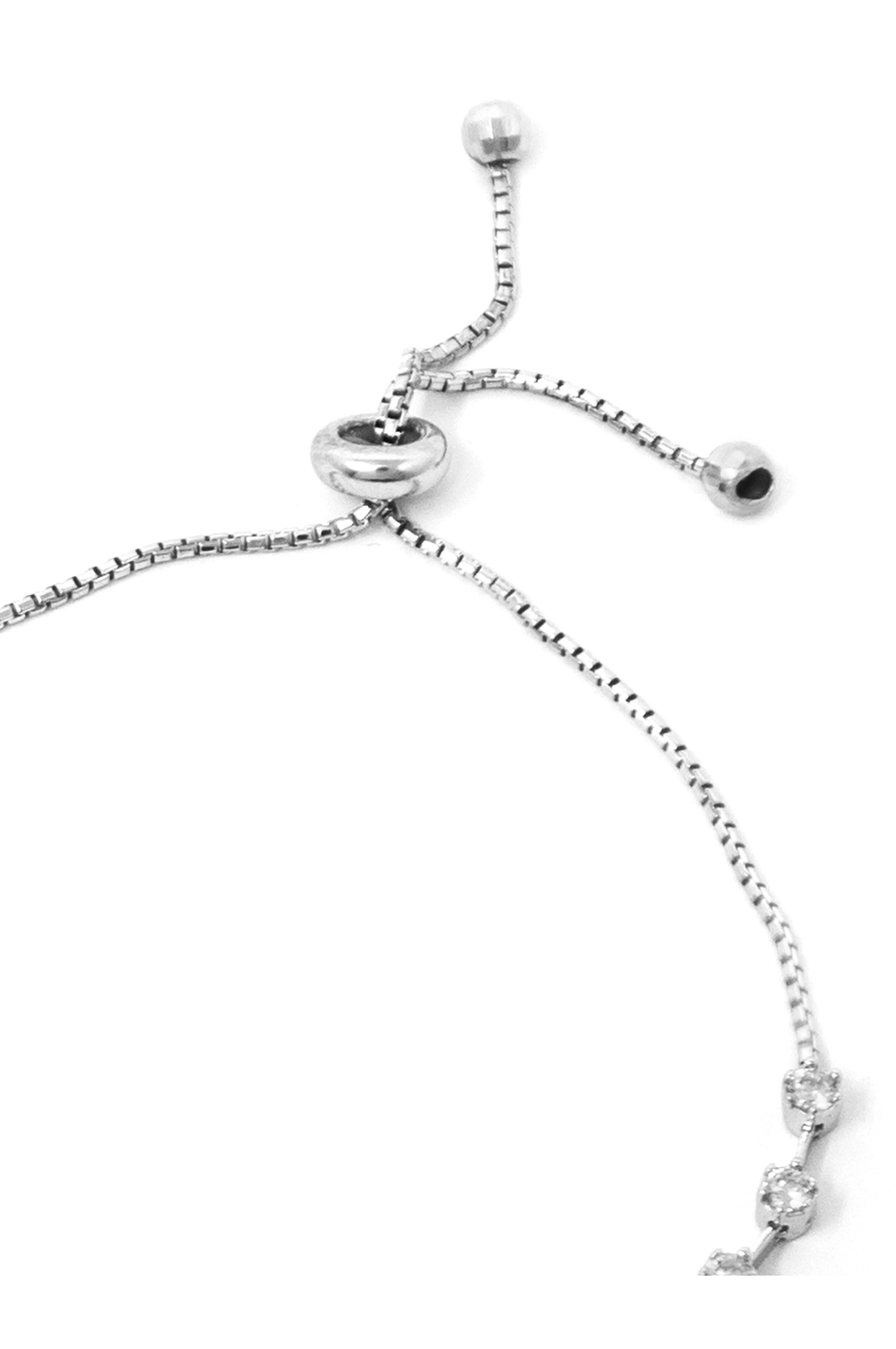 Glittering Arm Candy Sterling Silver Pull Chain Adjustable Bracelet