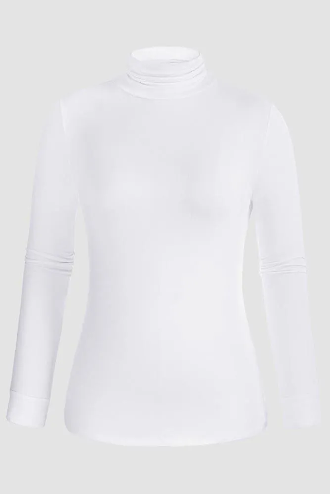 HN High Neck T-Shirt Comfy Slim Fit Long Sleeve Basic Tops