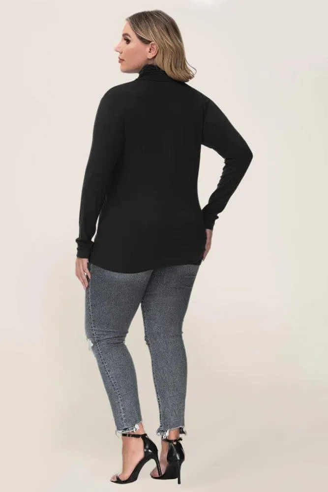 HN High Neck T-Shirt Comfy Slim Fit Long Sleeve Basic Tops