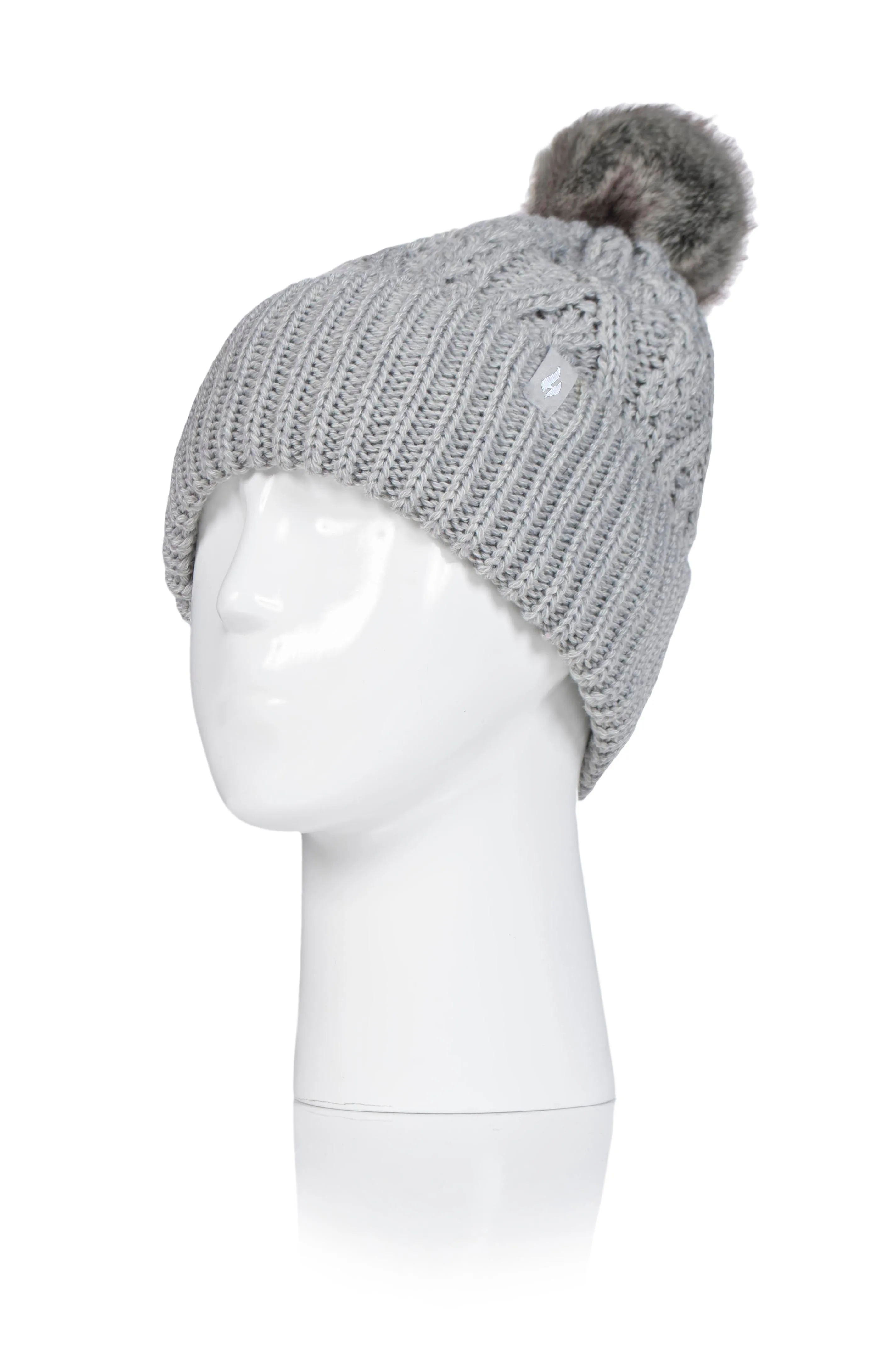 Ladies Solna Pom Pom Hat - Light Grey