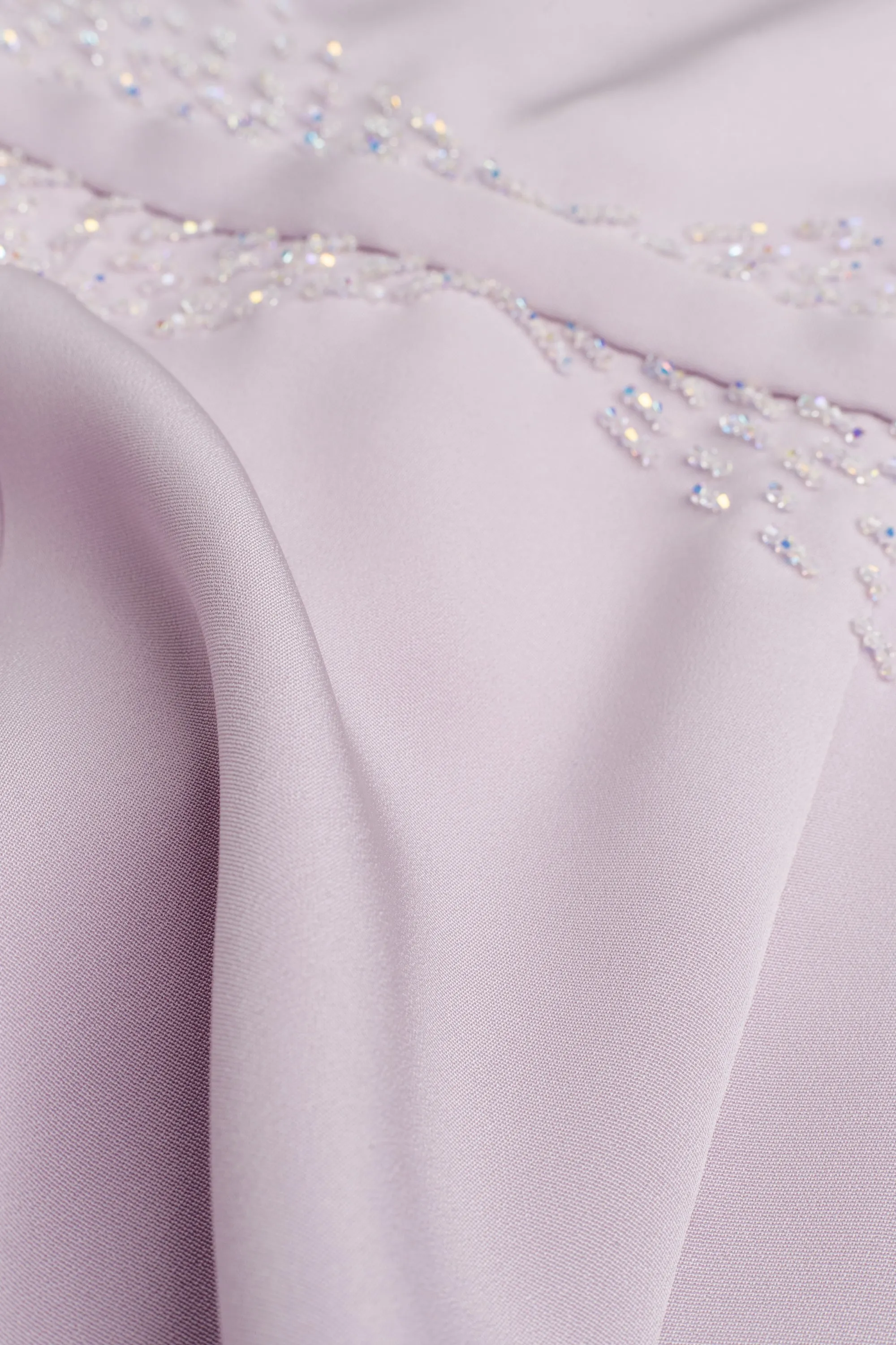 LAPAGERIA LITTLE LILAC SILK DRESS WITH CRYSTAL EMBROIDERY