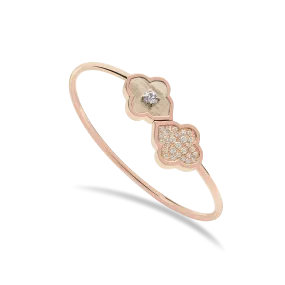 LUCE COLOUR - BRACELET FLEX TOI ET MOI ROSE GOLD PAVE & 1 DIAMOND