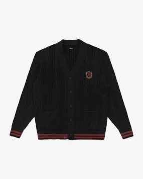 MALBON X BUDWEISER PLAYERS CABLE KNIT CARDIGAN