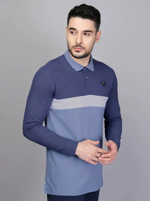 Men Colorblock Slim Fit Polo T-shirt with MATPIQ