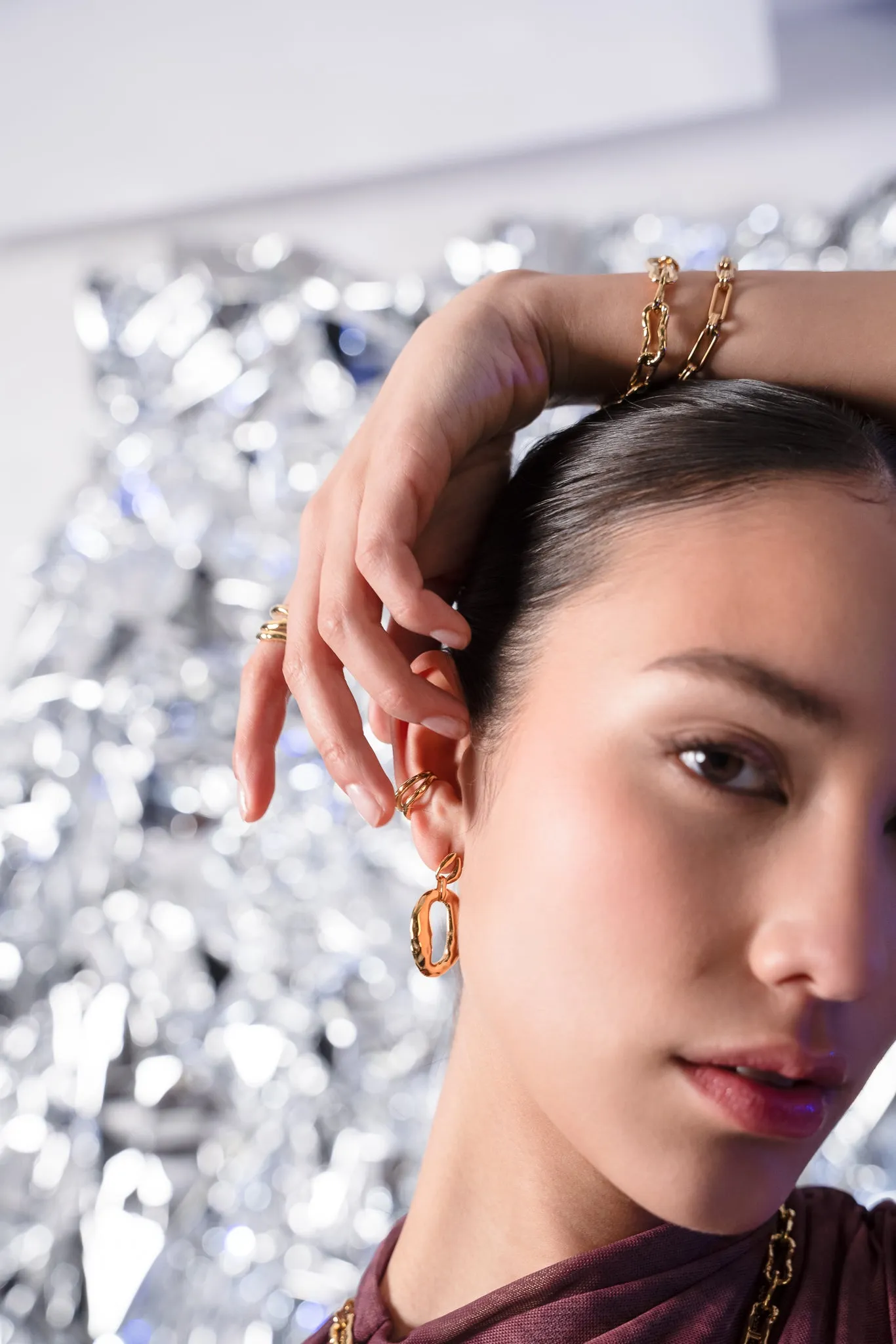 Molten Statement Earring 14K Gold Plated