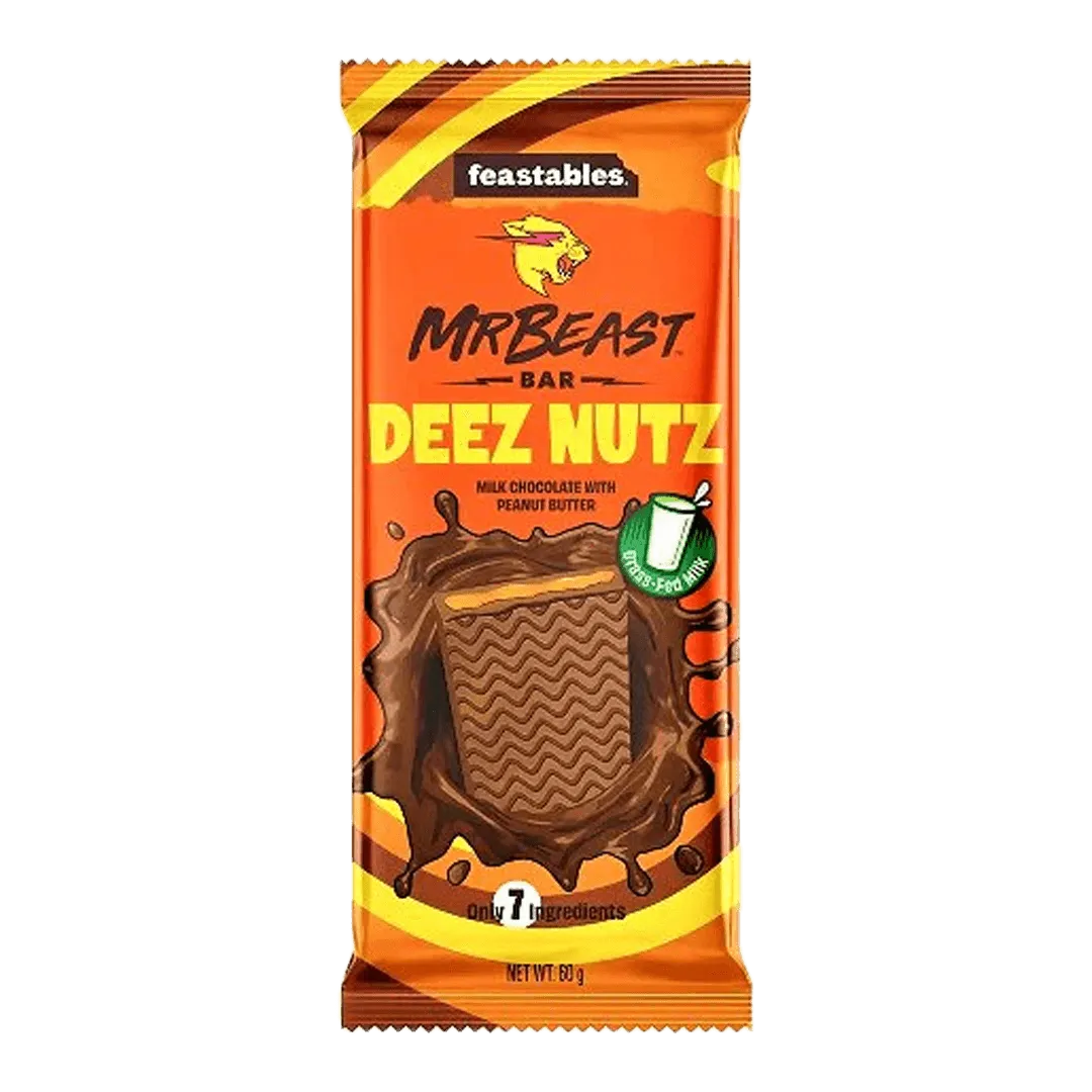 Mr. Beast Feastables Milk Chocolate Bar Deez Nutz