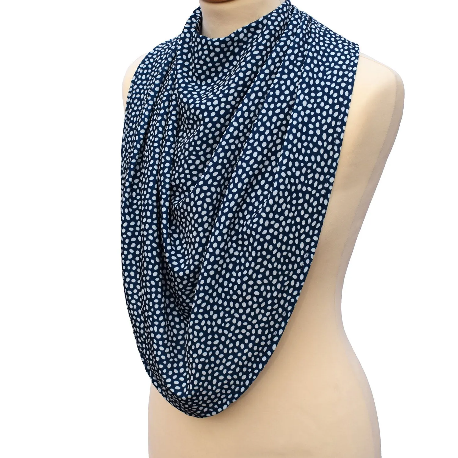 Pashmina Style Clothes Protector - Dotted Navy - VAT Free