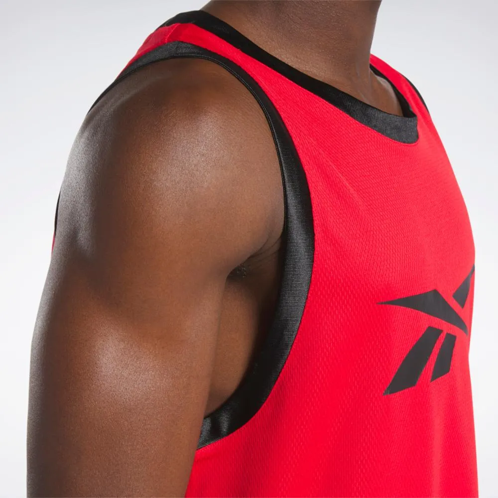 Reebok Apparel Men Reebok Basketball Mesh Jersey Tank Top VECRED