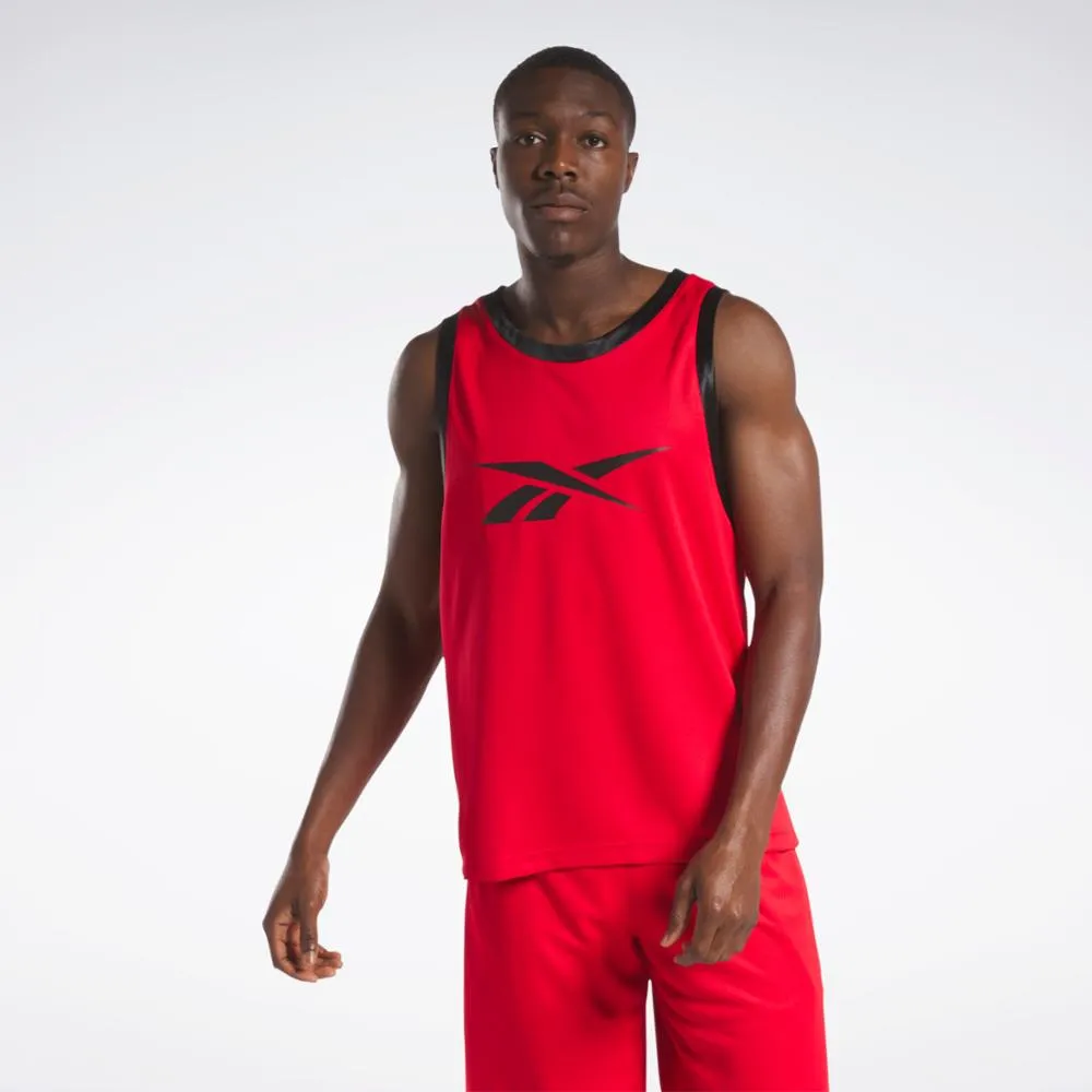 Reebok Apparel Men Reebok Basketball Mesh Jersey Tank Top VECRED