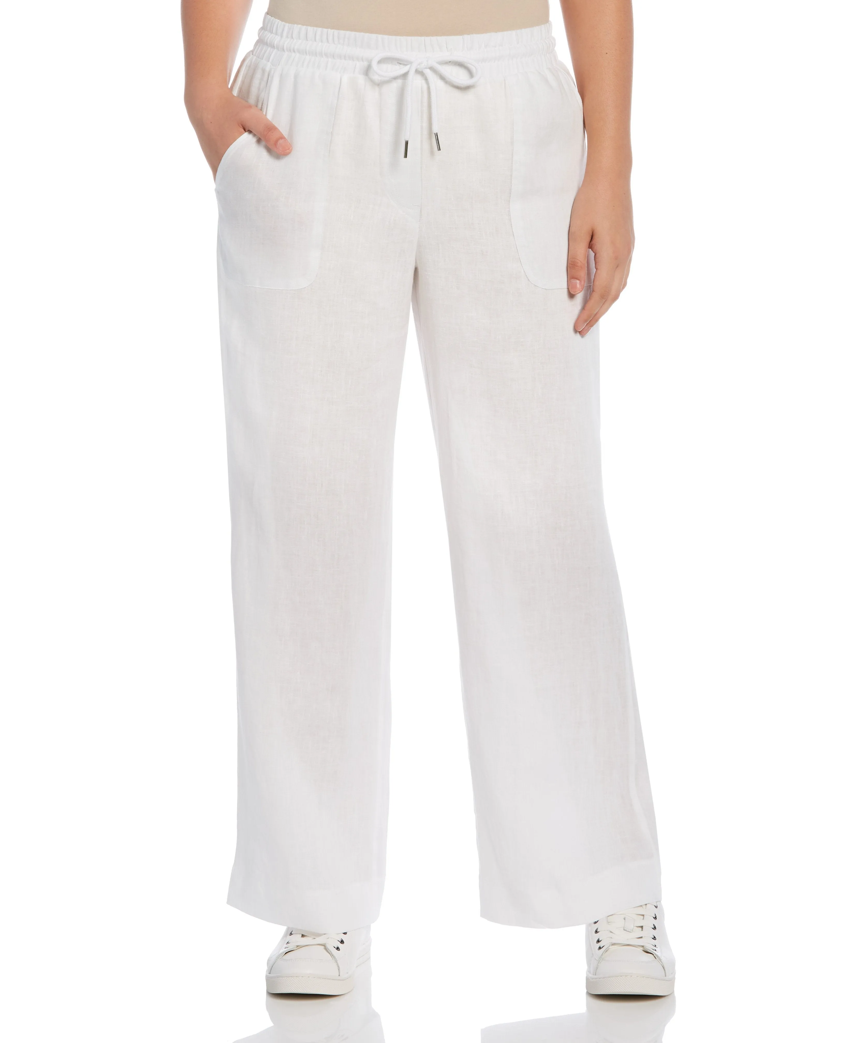 Wide Leg Drawstring Linen Pants